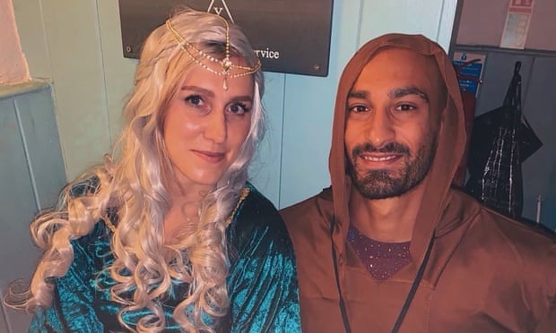 Claire and Curtis at a fancy dress party in 2021.
