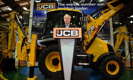 Boris Johnson speaking at JCB’s headquarters