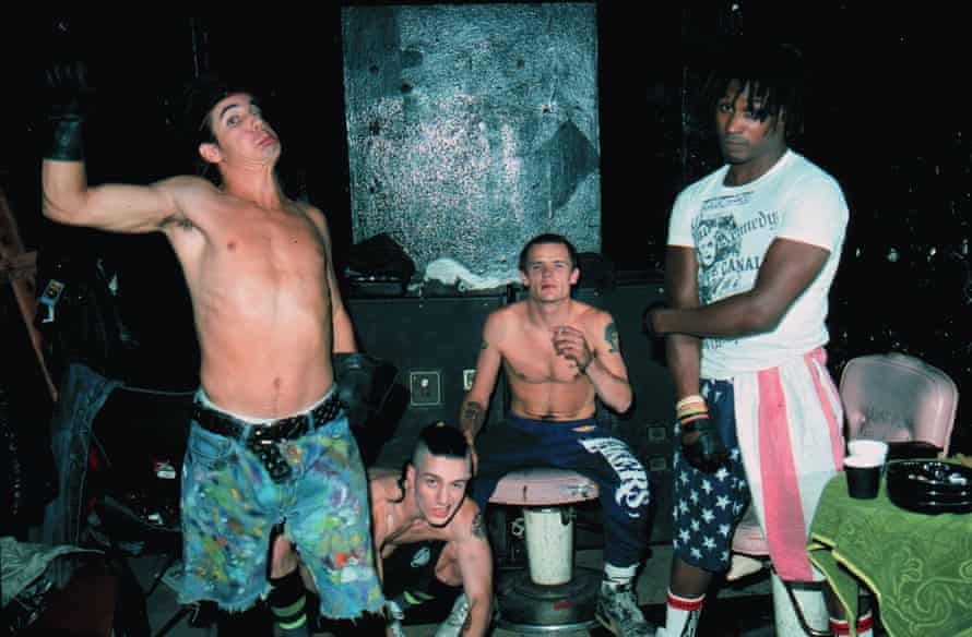 The Red Hot Chili Peppers in Minneapolis … (from left) Anthony Kiedis, John Frusciante, Flea and DH Peligro.