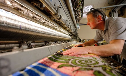 A carpet is made at the Axminster manufacturing site in Devon.