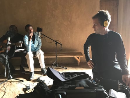 Ian Brennan recording with the Good Ones in rural Rwanda