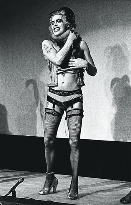Tim Curry as Frank-N-Furter at the Royal Court theatre, Sloane Square, London, in 1973.