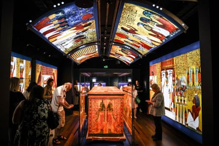 Visitors at the Ramses & the Gold of the Pharaohs exhibition at the Australian Museum