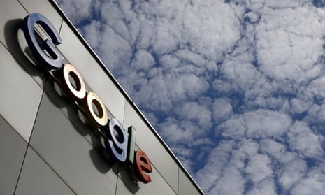 Google logo on office building in Zurich.