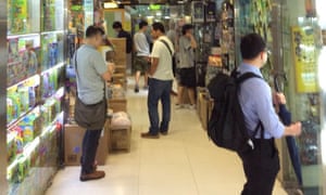 Browsing In’s Point toys in Mong Kok, Hong Kong.