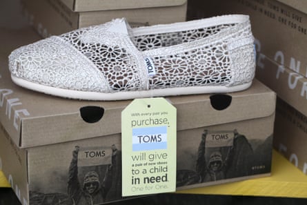 Toms footwear for sale in a shop in Wirksworth
