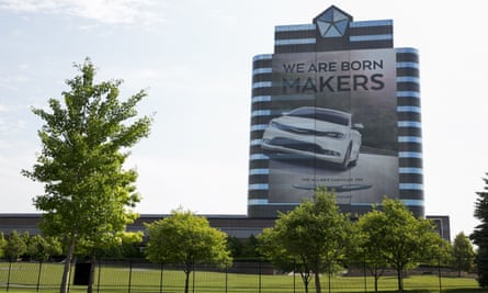 The headquarters of Chrysler Group in Michigan. The company’s Super Bowl commercial “brought people to tears”.