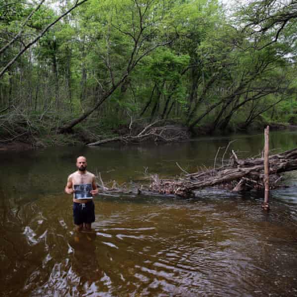 The Guardian’s David Levene wading in the North Anna River.