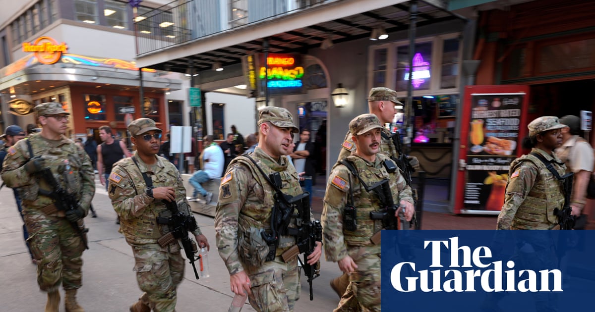 National Guard troops prepare to "fight crime" in a city where the crime stats are dropping but the authoritarian vibes are absolutely skyrocketing.