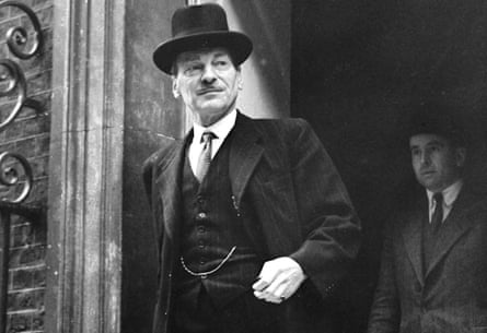 VJ Attlee 1PA file photo dated 24/10/1949 of Clement Attlee leaving Downing Street. It fell to Clement Attlee, Prime Minister of less than one month's standing, to tell the British people on the night of August 14-15 1945, that victory had been secured over Japan and that "the last of our enemies is laid low". See PA Story VJ Attlee. PRESS ASSOCIATION Photo. Photo credit should read: PA