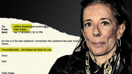 Photo of Faith Kates pinch an image of an email behind