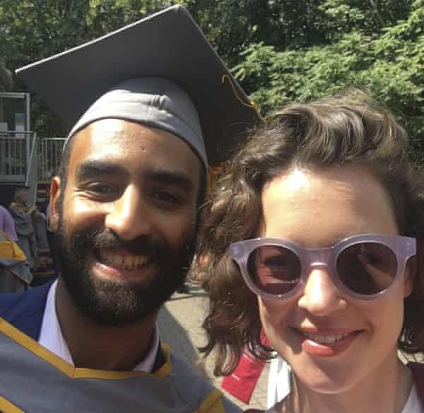 Karim Ennarah and his now-wife, Jessica Kelly, pictured here in 2018 after they graduated from the School of Oriental and African Studies, London.
