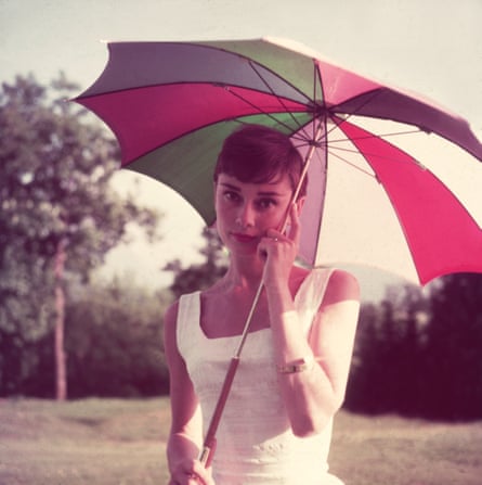 Familiar face... Audrey Hepburn strikes a classic pose in 1955.