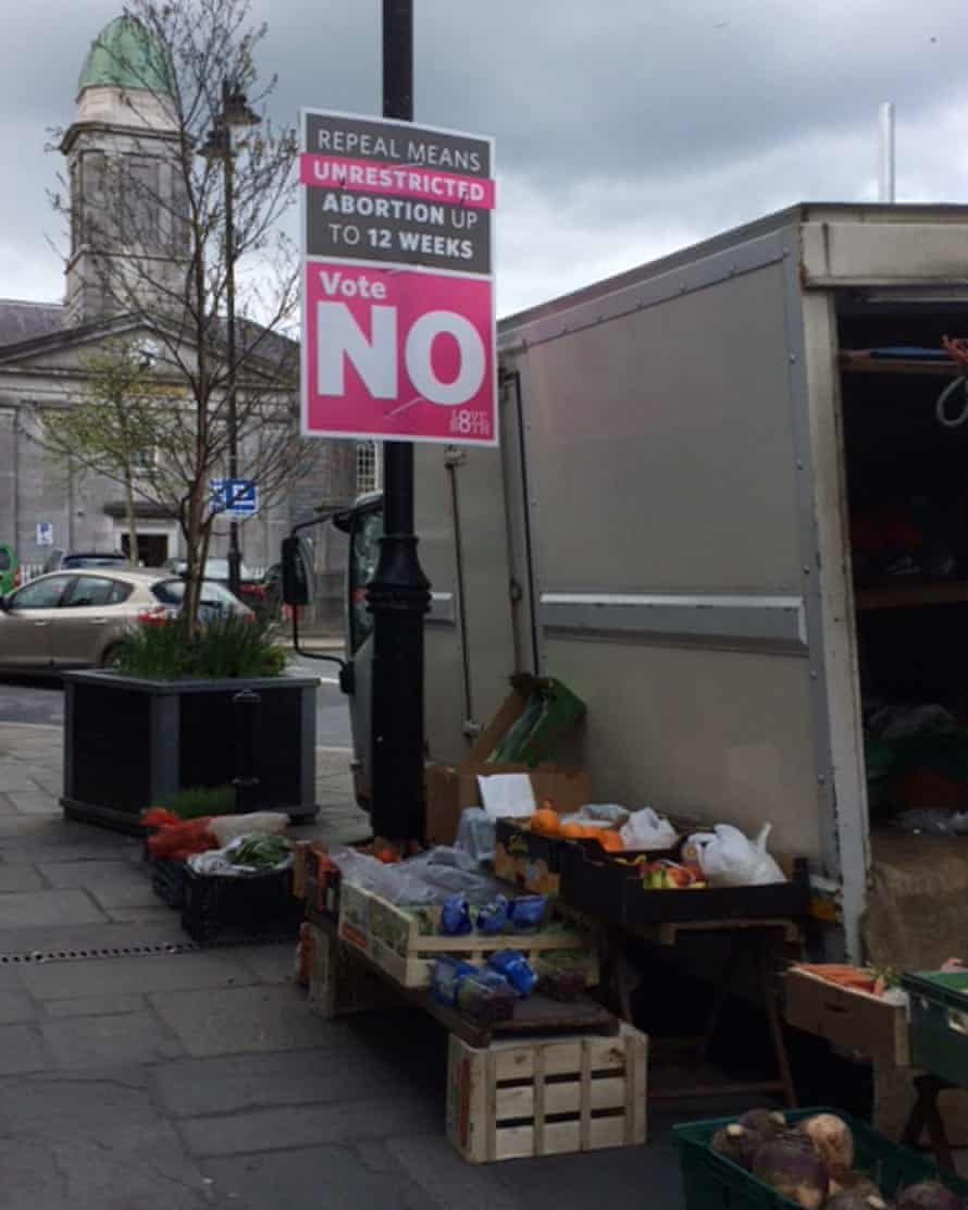 A sign against repealing the eighth amendment in Roscommon, Ireland