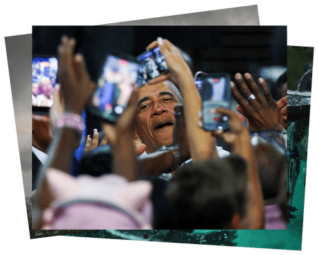 Barack Obama attends a rally ahead of the midterm elections in Morrow