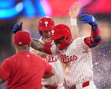 Phillies complete wild win after catcher's interference call with bases loaded | Philadelphia Phillies | The Guardian