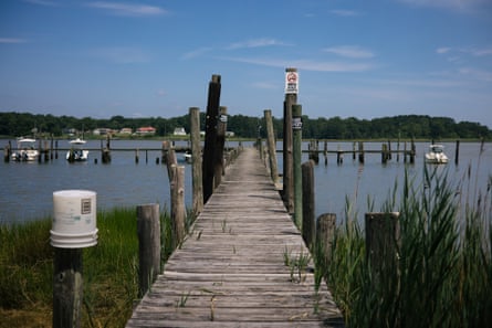 A dock that gives access to the Chuckatuck Creek and James River.