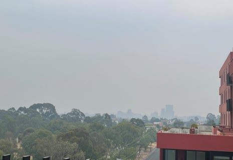 Smoke haze over Brunswick in Melbourne’s inner north