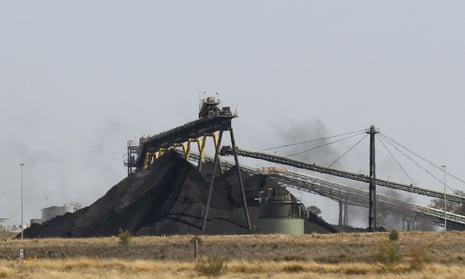 A stack of coal outside the Whitehaven coalmine in Narrabri