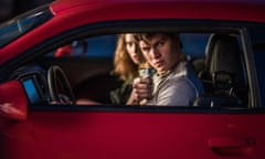 Lily James and Ansel Elgort in Baby Driver