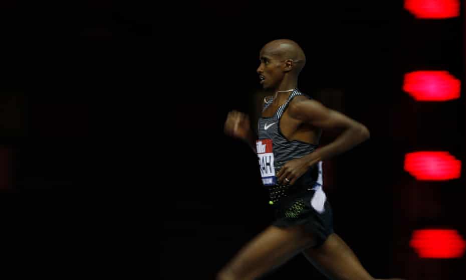 Mo Farah in action during the Men’s 5000m in Birmingham