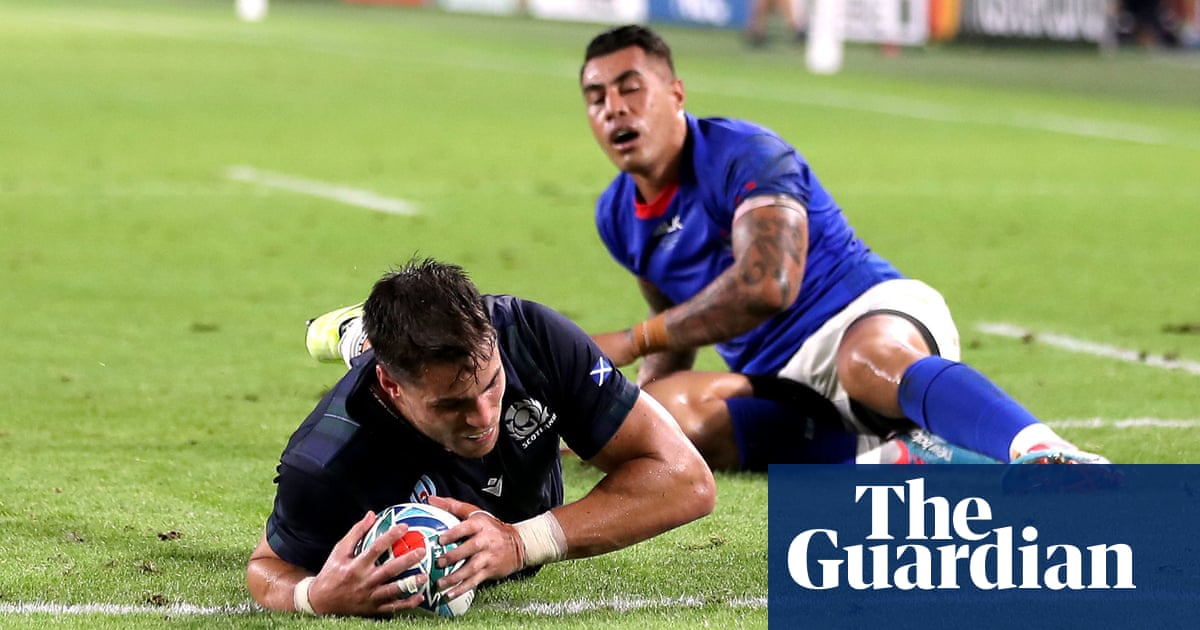 Rugby World Cup: Scotland beat Samoa 34-0 to secure bonus point – video highlights