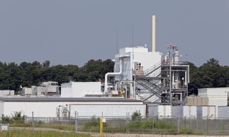 The Fayetteville Works plant, operated by DuPont spin-off Chemours, in Fayetteville, North Carolina, on 15 June 2018.