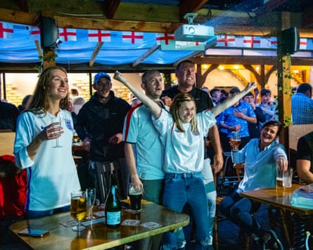 Supporters at the Spread Eagle pub in Stokesley, North Yorkshire