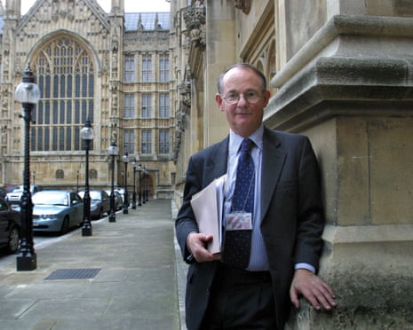 Lord Lipsey outside the House of Lords, where he often spoke up for the arts.
