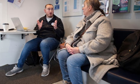 Citizens Advice worker talks to client