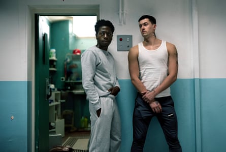 The hard cell … David Jonsson and Tom Blyth in Wasteman.