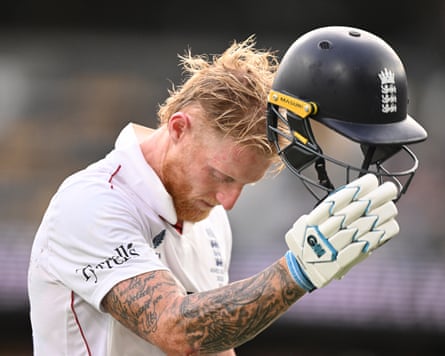 England captain Ben Stokes departs at the Gabba