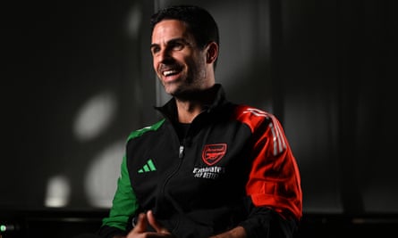 Mikel Arteta attends a press conference before the Champions League match between PSV Eindhoven and Arsenal