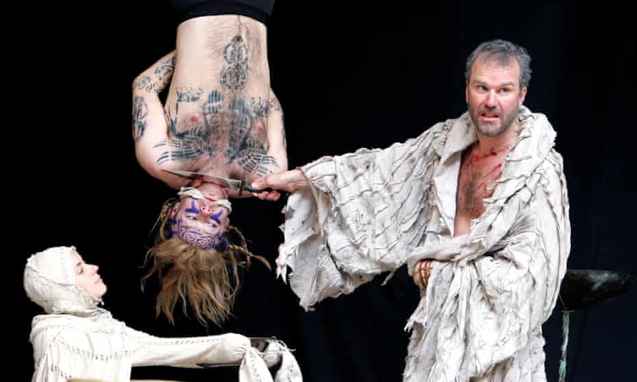 Cutting edge: Laura Lees, Sam Alexander and Douglas Hodge in Titus Andronicus at the Globe in 2006. 