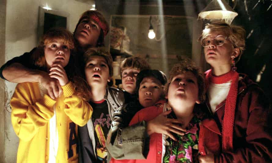 The Goonies, 1985, directed by Richard Donner. It was a a Steven Spielberg-produced ripping yarn with a predominantly adolescent cast.