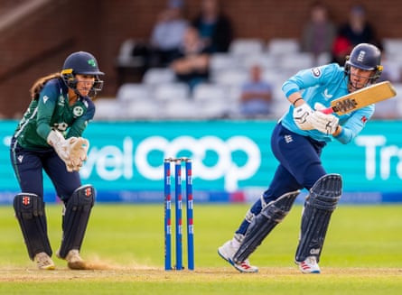 Freya Kemp batting for England in the second ODI against Ireland.