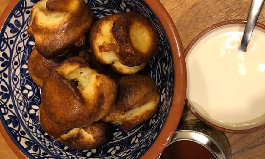 ‘There’s a gentle chorus of sighs’: yorkshire pudding with cream and golden syrup.