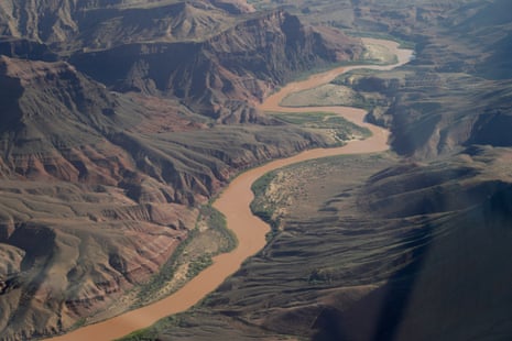 an aerial view of a river