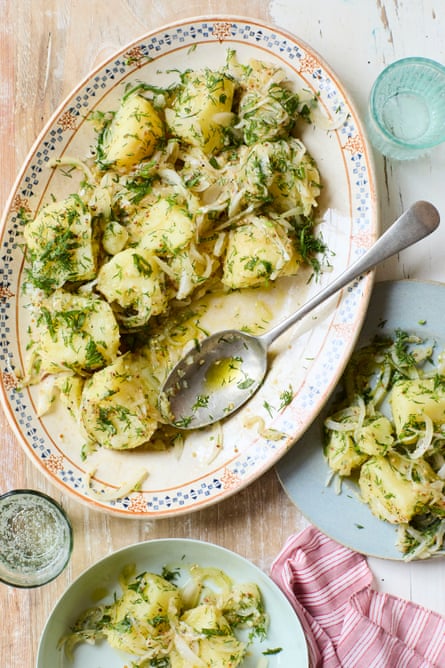 Thomasina Miers’ potato, pickled onion and dill salad.