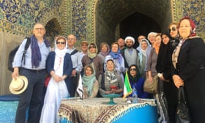 Mohammed Reza Zamani (standing, centre right) with an Italian group in Isfahan.