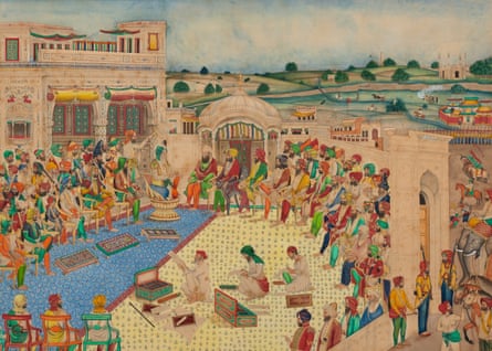Bishan Singh’s The Court of Maharaja Ranjit Singh (r. 1799-1839), Amritsar or Lahore, Punjab, 1863-1864.