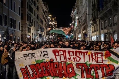 Pro Palestine protests in Rome, Italy.