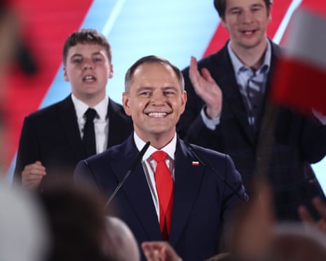 President-elect Karol Nawrocki during the election evening of the second round of the presidential election in Warsaw, Poland.
