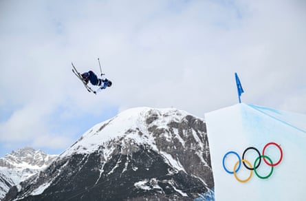 Kirsty Muir airborne during the freeski slopestyle event
