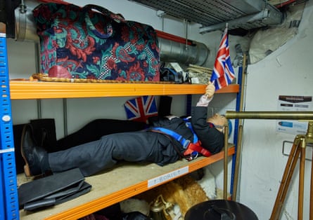 A Boris Johnson dummy for a different production being stored in the props room