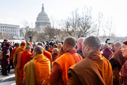 Buddhist monks walked more than 2,000 miles to ‘raise awareness of peace, loving kindness, and compassion across America and the world’.