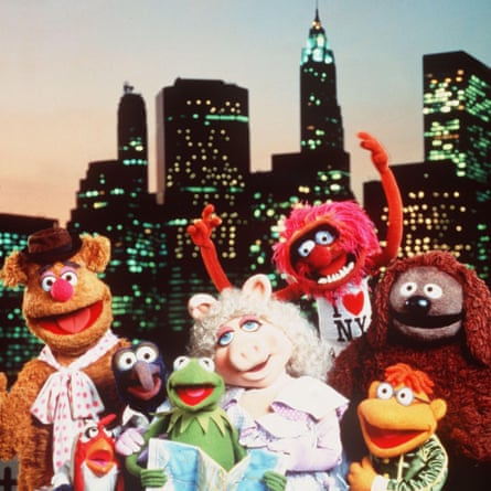 The Muppet gang, in front of a New York skyline