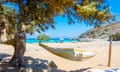 The tropical and scenic nudist beach of Sarakiniko on Gavdos island, Greece.<br>PE592R The tropical and scenic nudist beach of Sarakiniko on Gavdos island, Greece.