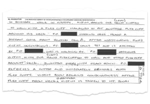 A hospitalization case report from the Chicago police department.