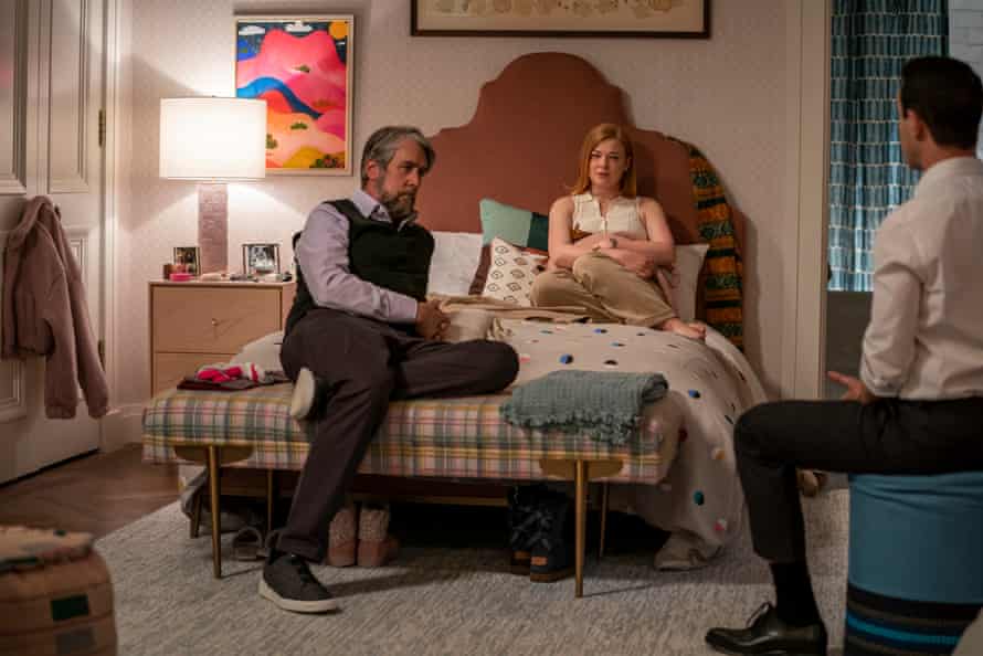Whipping Boy⦠Alan Ruck as Connor with Sarah Snook and Jeremy Strong as Shiv and Kendall.